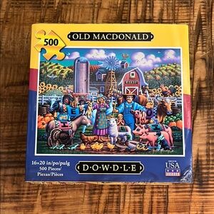 Old MacDonald 500-Piece Puzzle - Colorful Farm Scene
